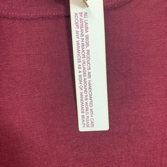 Laura Siegel Handcrafted Tunic Blouse 100% Bamboo Cut Out Elbow Detail Size XS - Picture 6 of 7